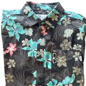 Hurley Black Floral Casual Button Down Shirt